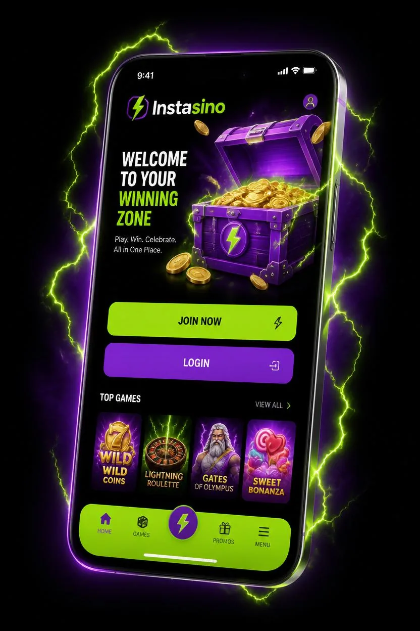 Instasino casino app op een smartphone